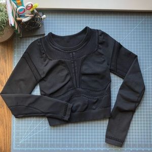 Fabletics Jaymee Mesh Long-Sleeve Crop Top